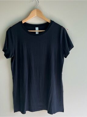 SPANX Black Short Sleeve Crewneck Tee